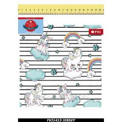 Jersey - Fräulein v. Julie Wolken Einhorn Streifen